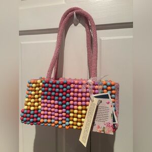 Made in India multi colored bead bag